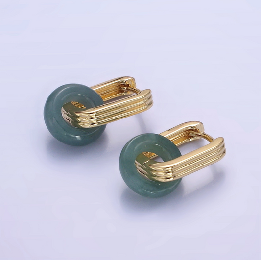 Jade Donut Earrings