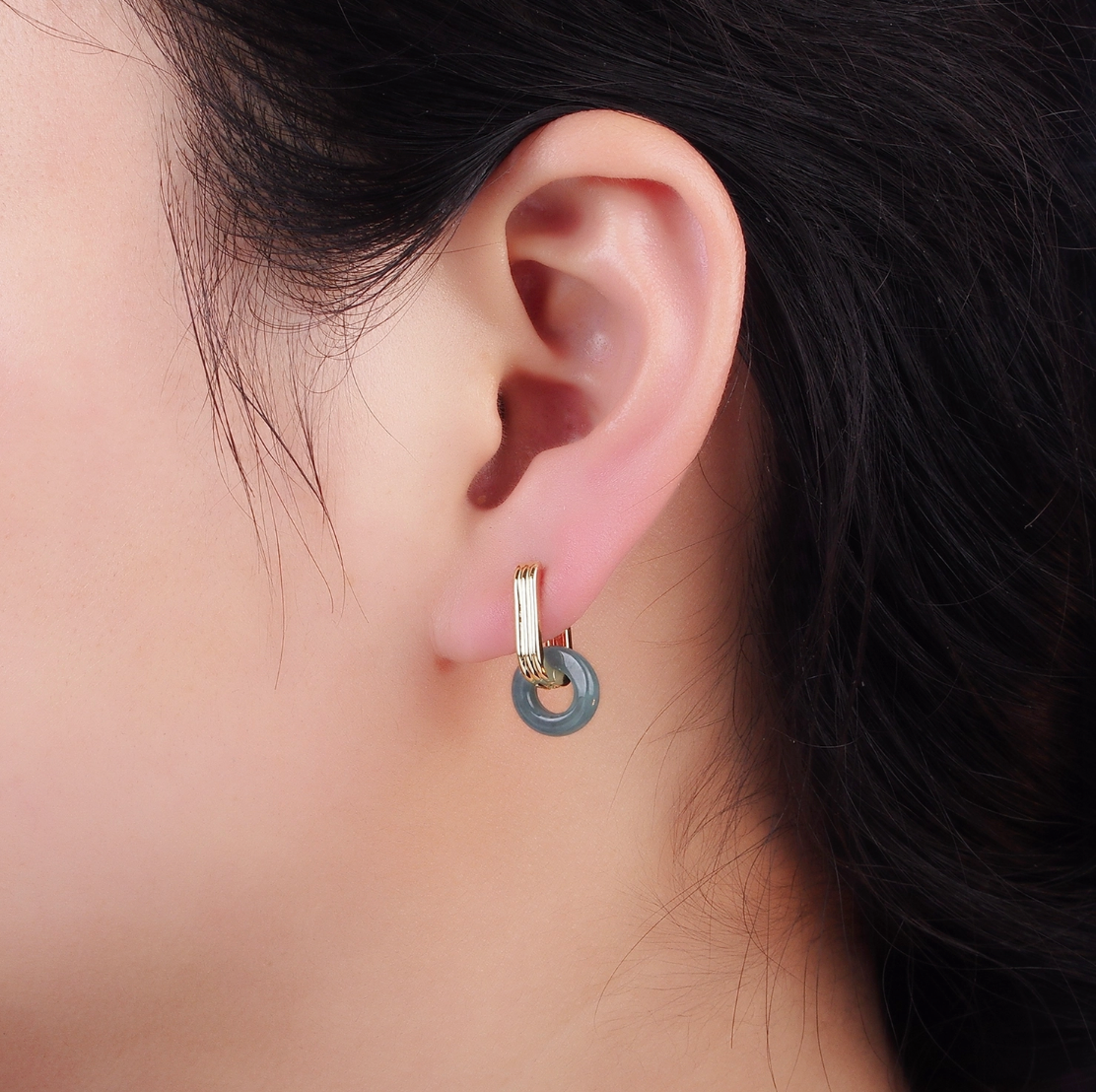Jade Donut Earrings
