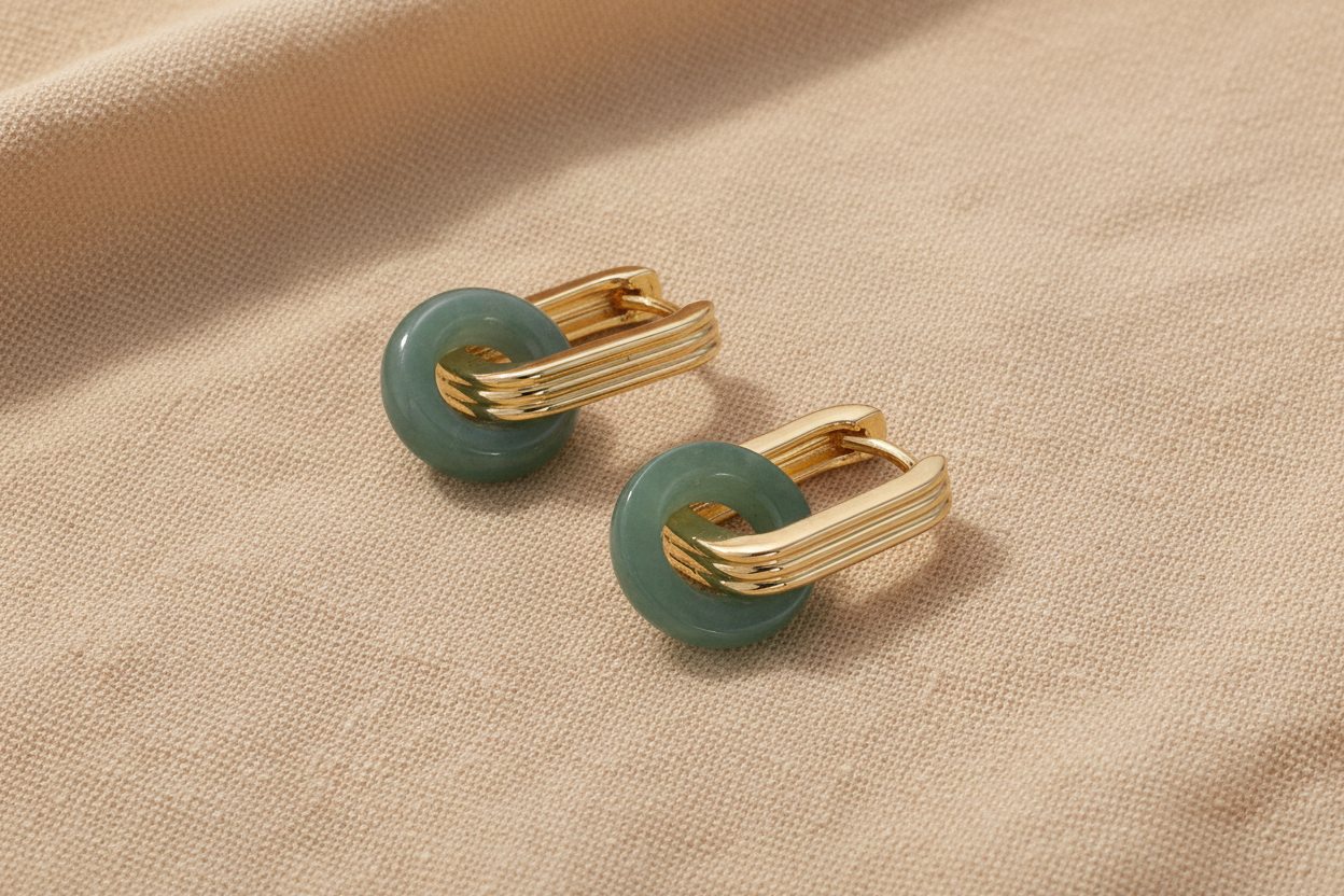Jade Donut Earrings
