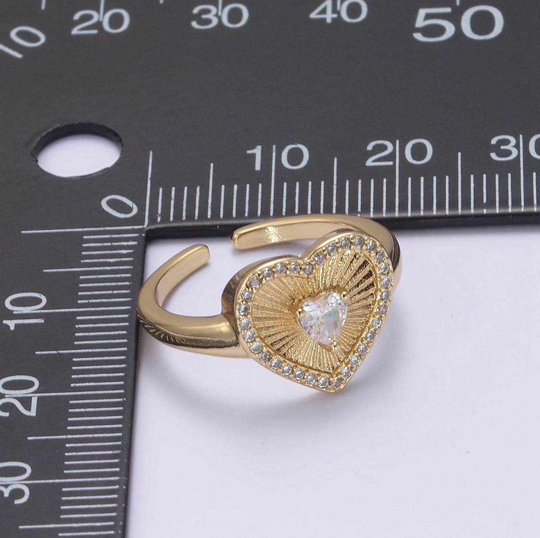 Sunburst Heart Ring