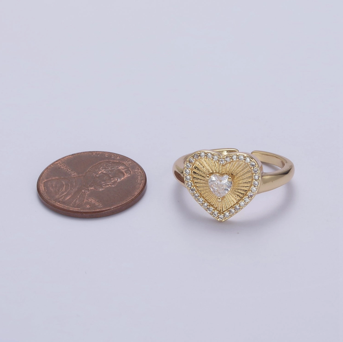 Sunburst Heart Ring