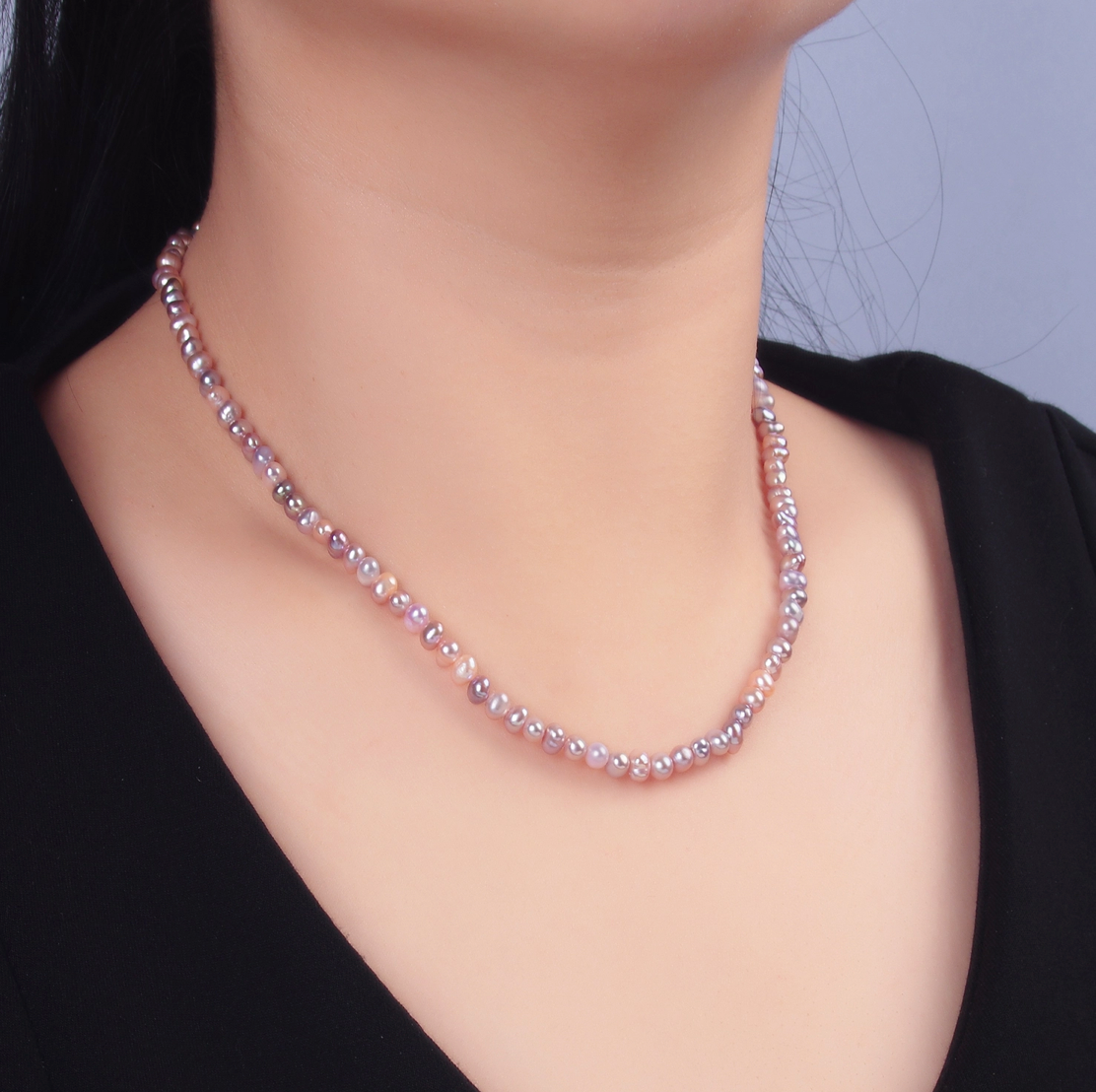 Purple Mother Of Pearl Necklace
