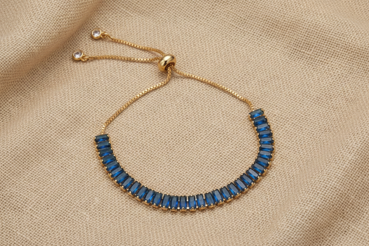 Navy Blue Baguette Tennis Bracelet