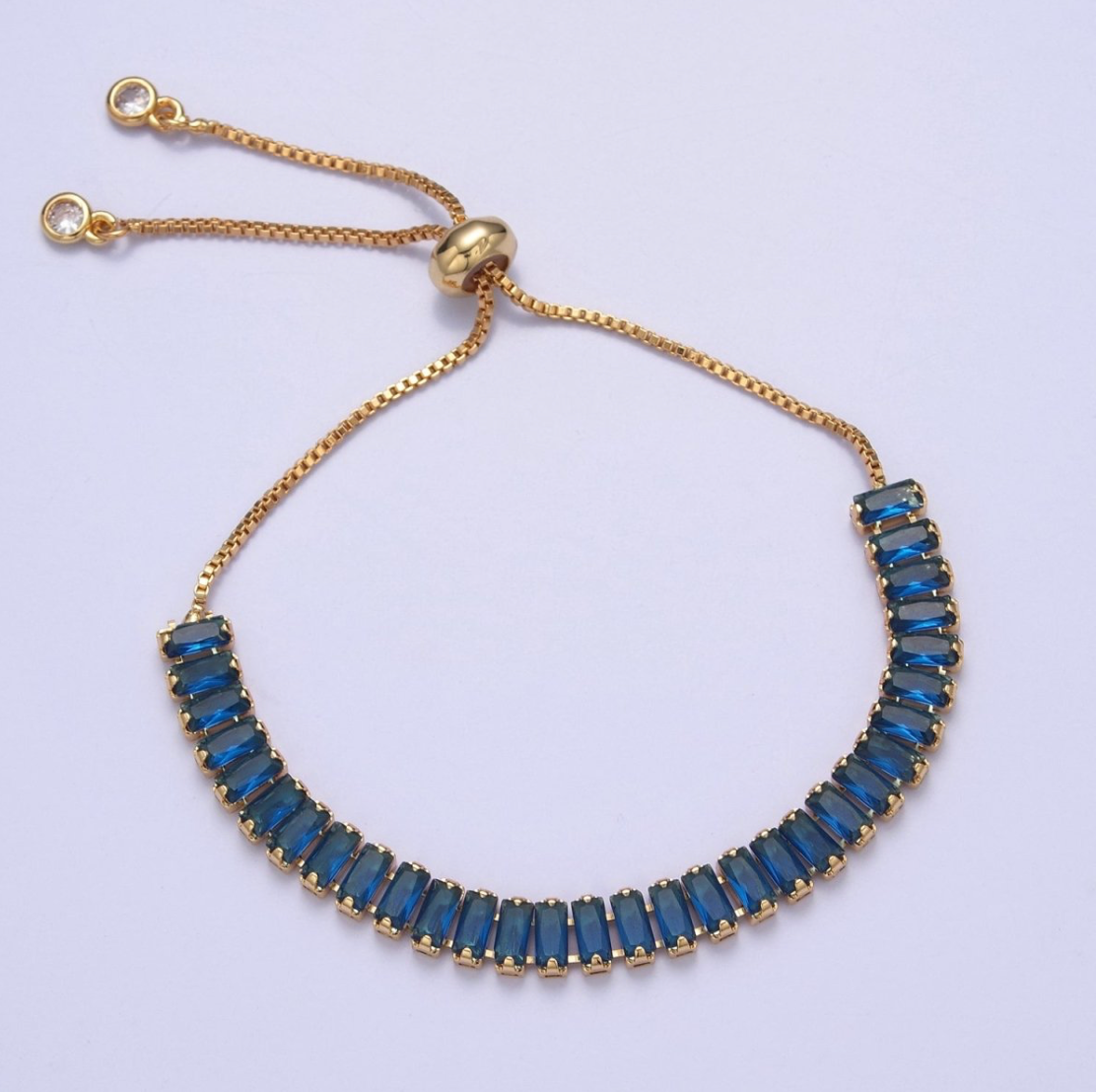 Navy Blue Baguette Tennis Bracelet