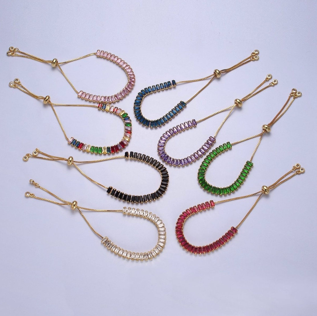 Navy Blue Baguette Tennis Bracelet