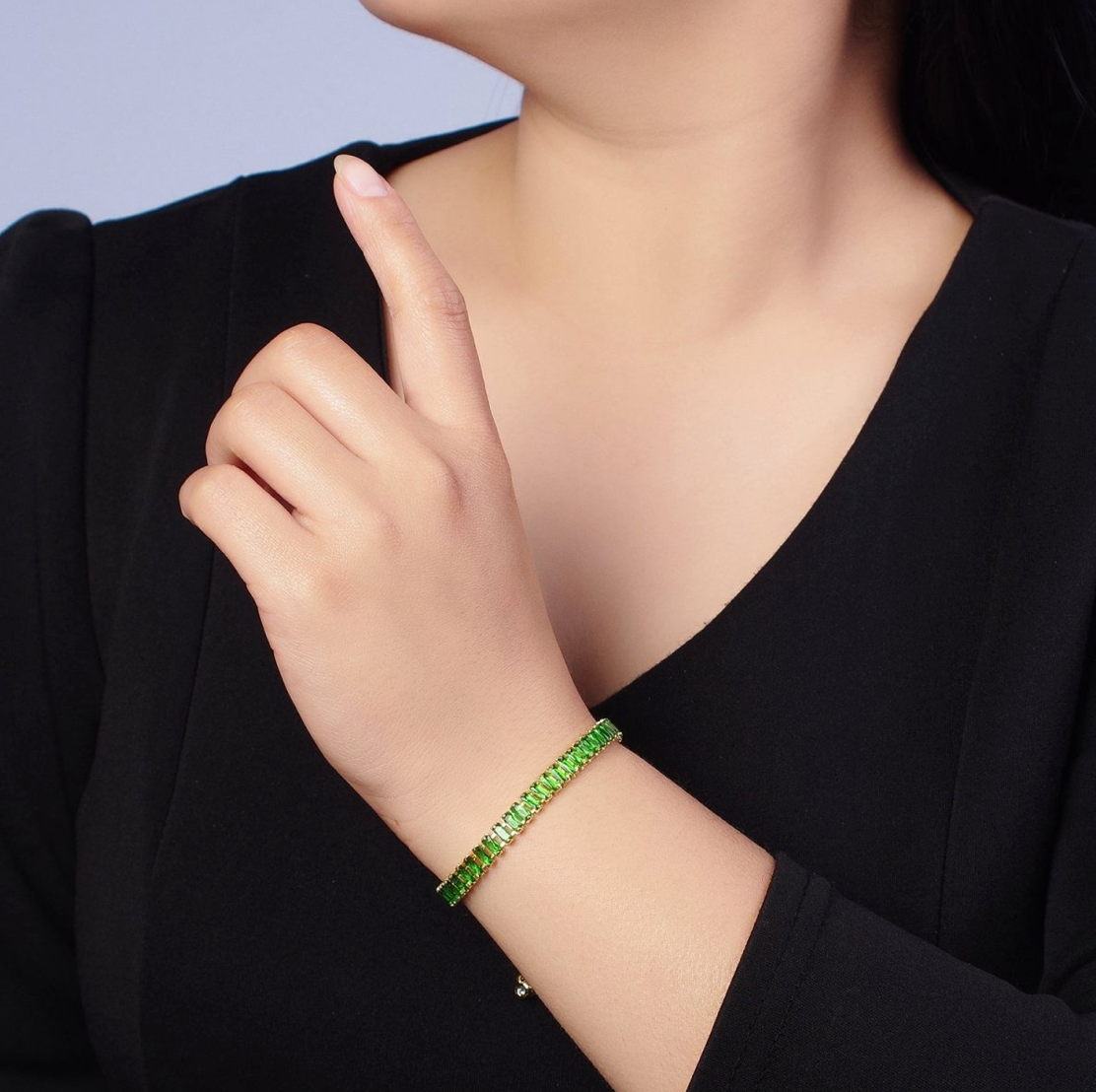 Navy Blue Baguette Tennis Bracelet