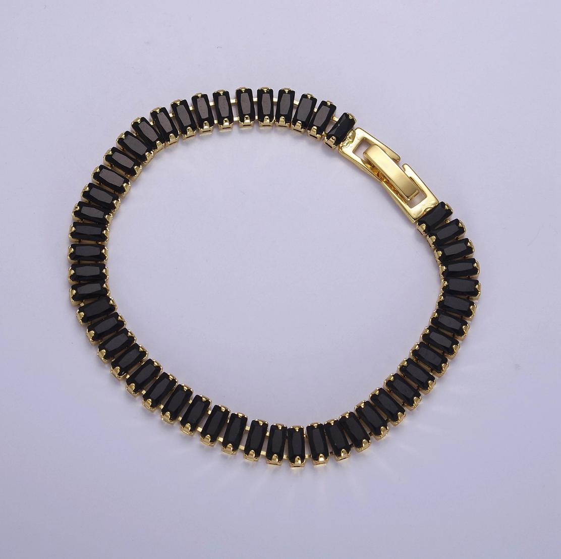 Black Baguette Tennis Bracelet