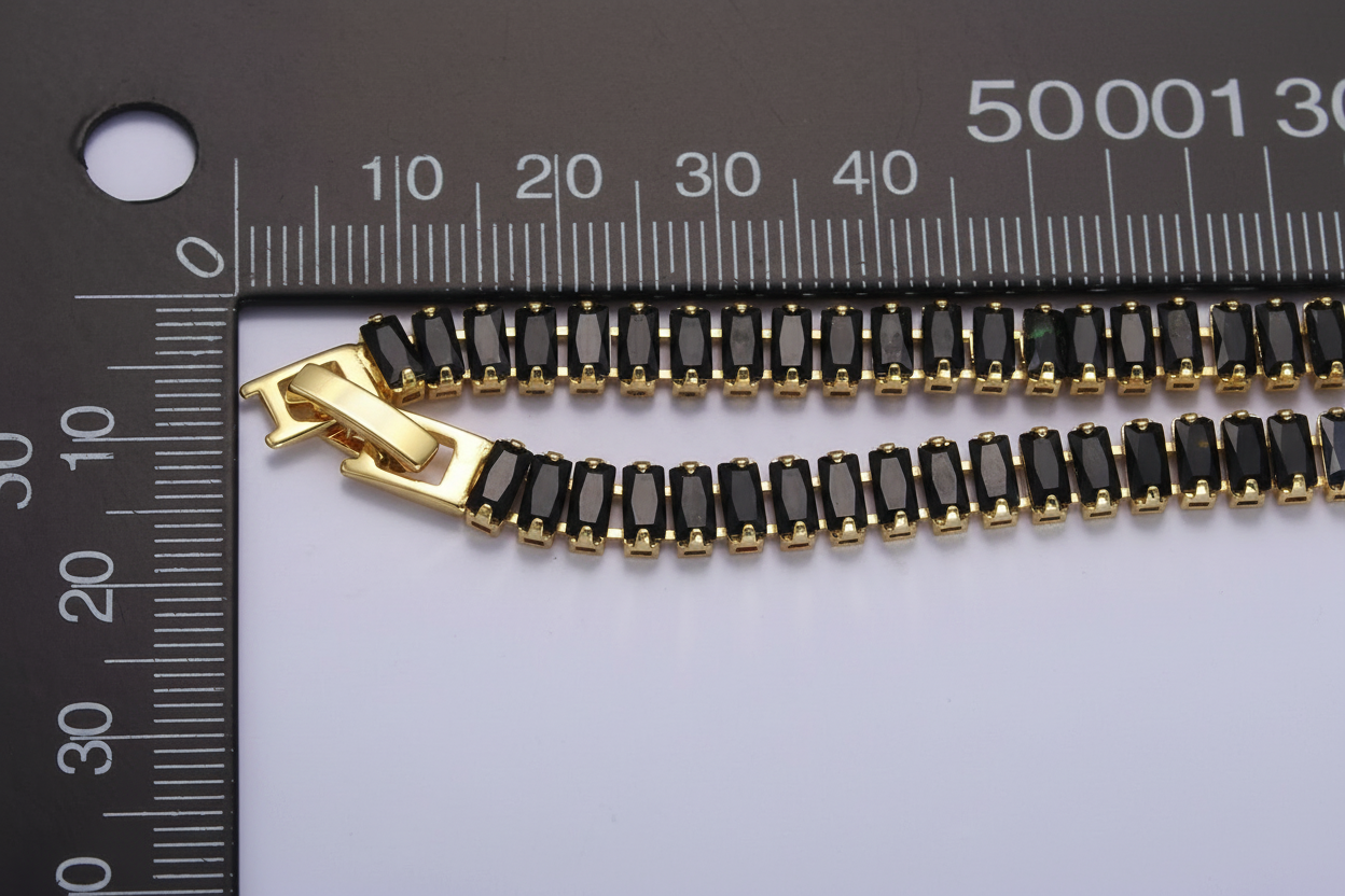 Black Baguette Tennis Bracelet
