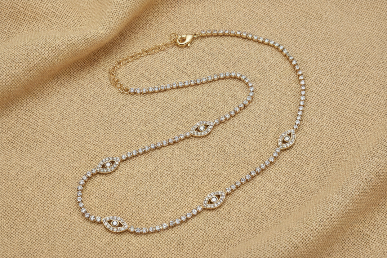 Evil Eye Tennis Necklace