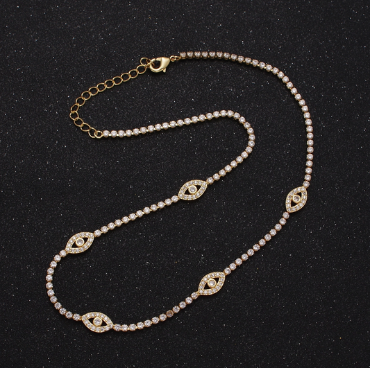 Evil Eye Tennis Necklace