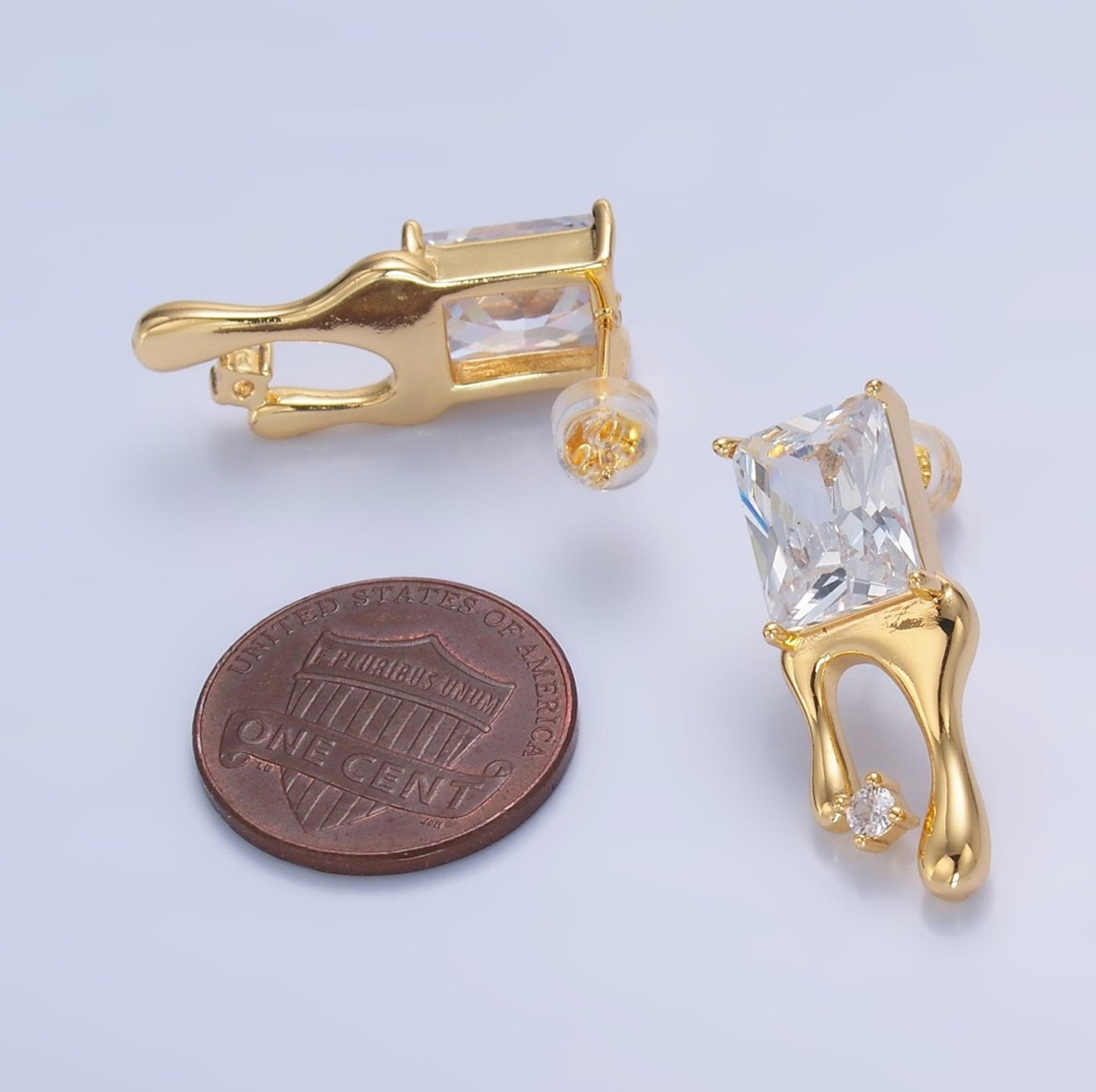 Dripping Gold Stud Earrings