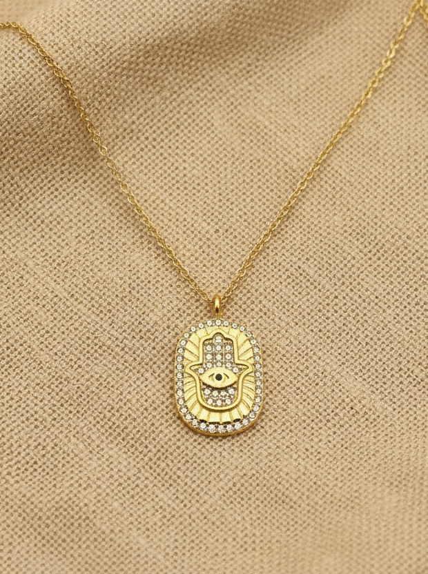 Pave Hamsa Necklace