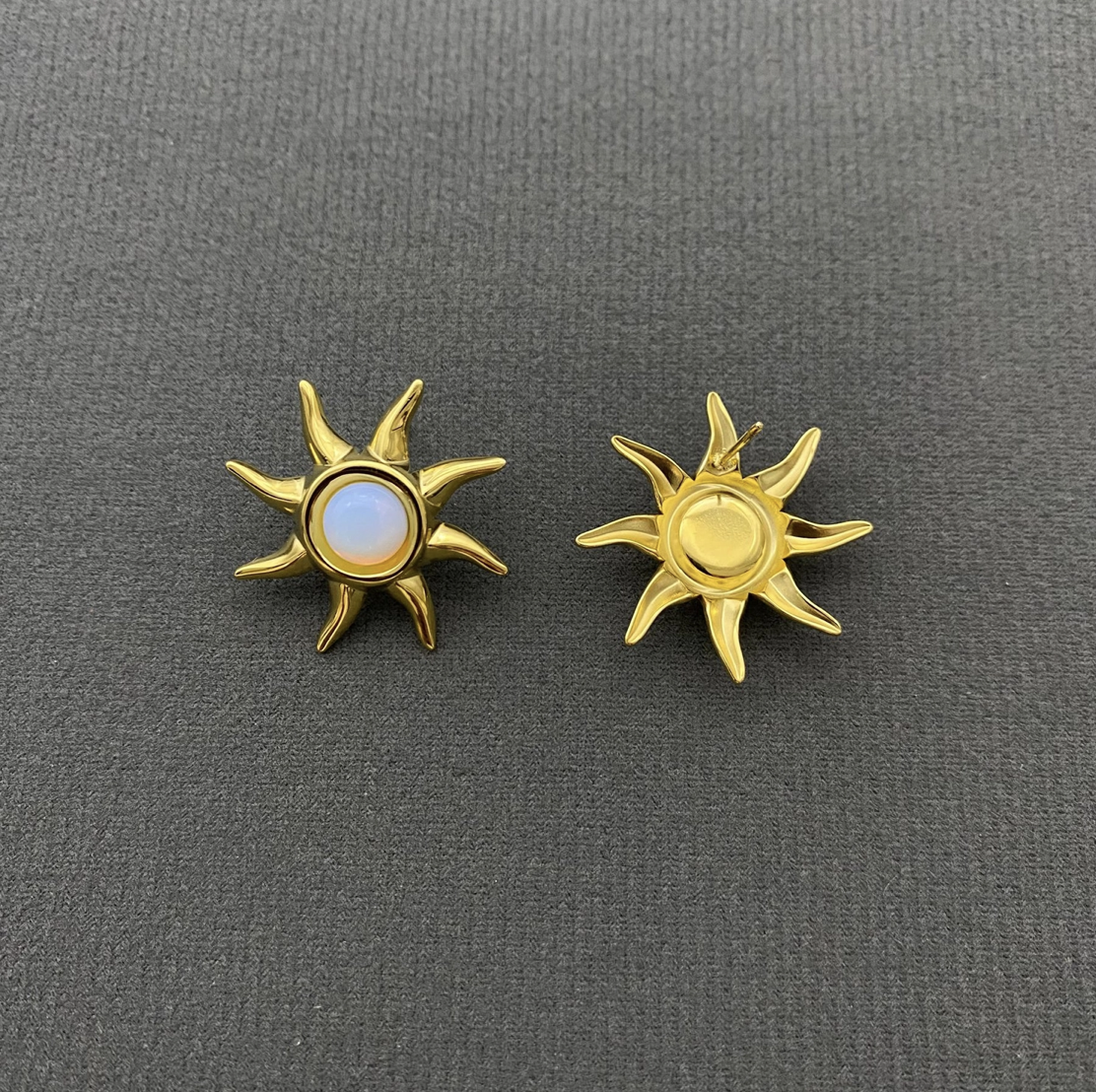 Opal Sun Stud Earring