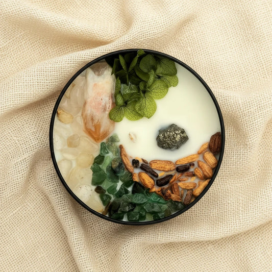 I Am Abundant 8oz Crystal Candle