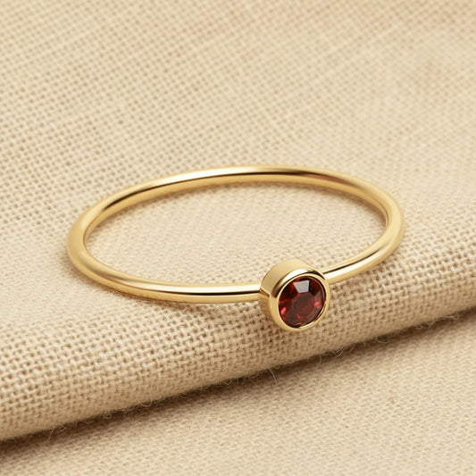 January Garnet Birthstone Ring