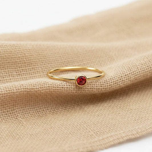 July Ruby Birthstone Ring