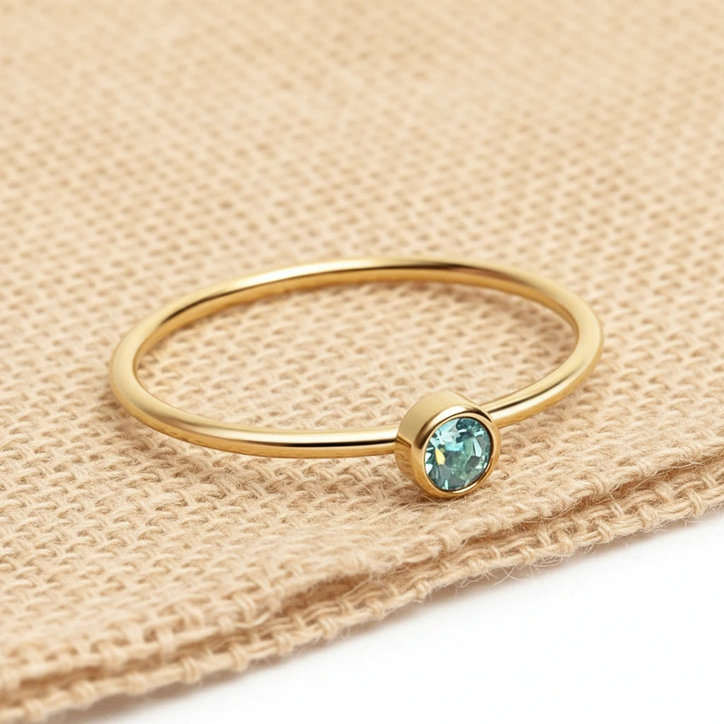 March Aquamarine Birthstone Ring