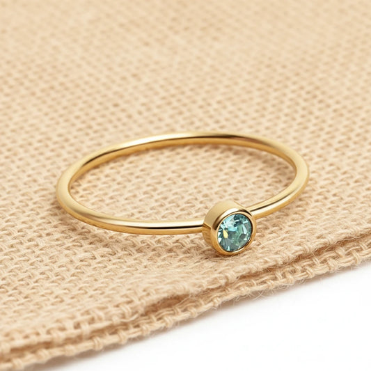 March Aquamarine Birthstone Ring