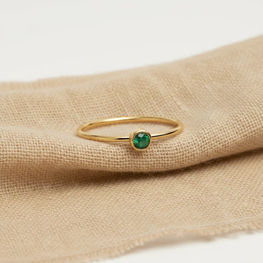 May Emerald Birthstone Ring