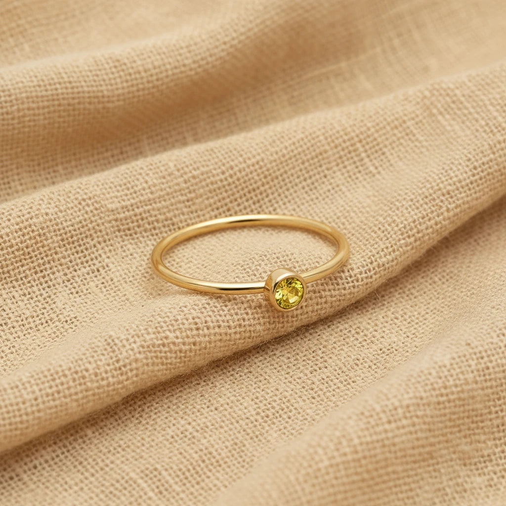 November Topaz Birthstone Ring