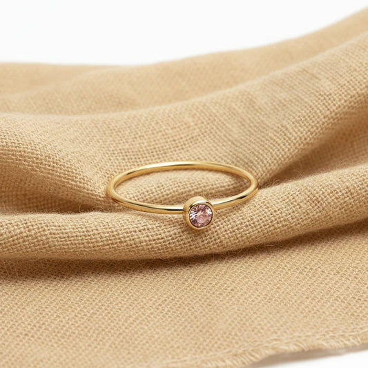 October Tourmaline Birthstone Ring