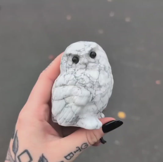 Howlite Owl Carving
