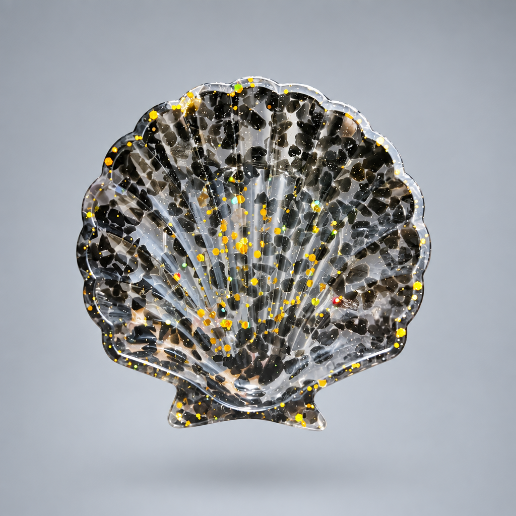 Black Obsidian Seashell Bowl
