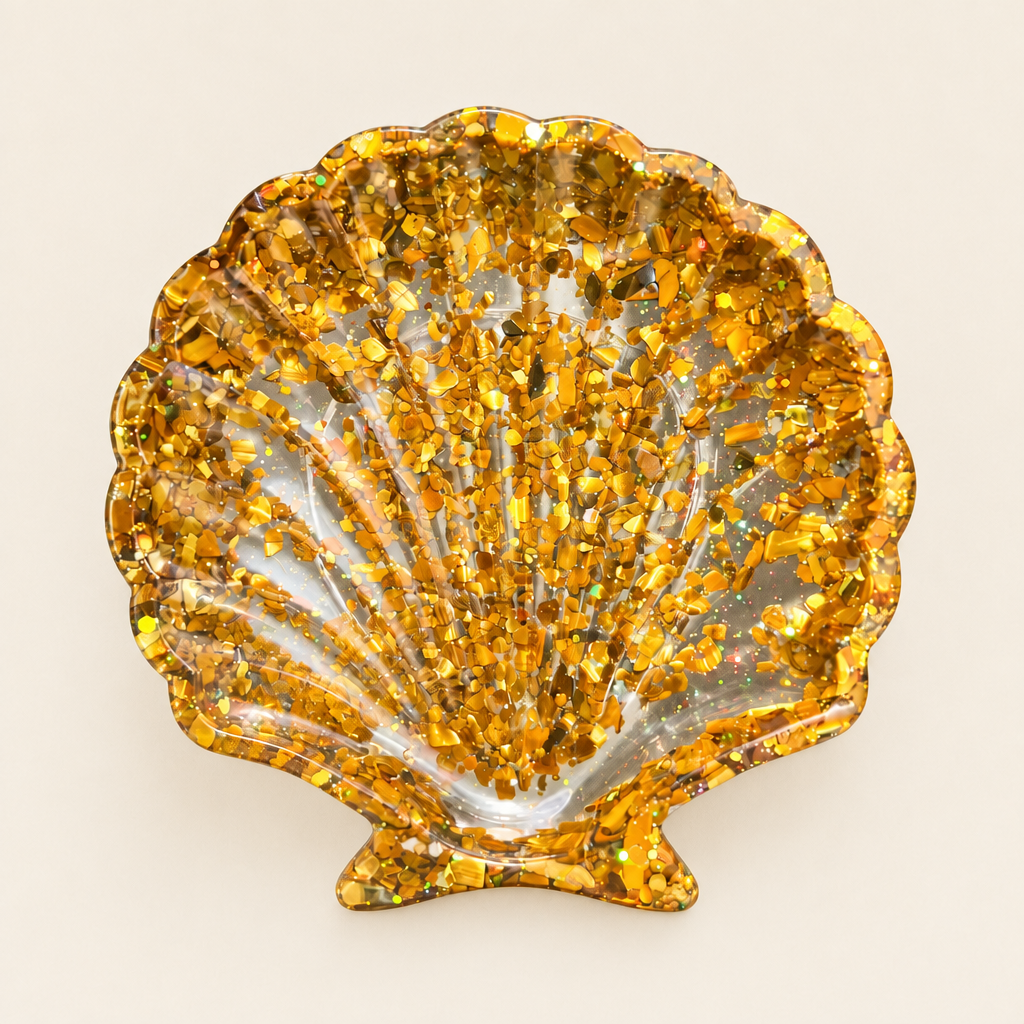 Tigers Eye Seashell Bowl