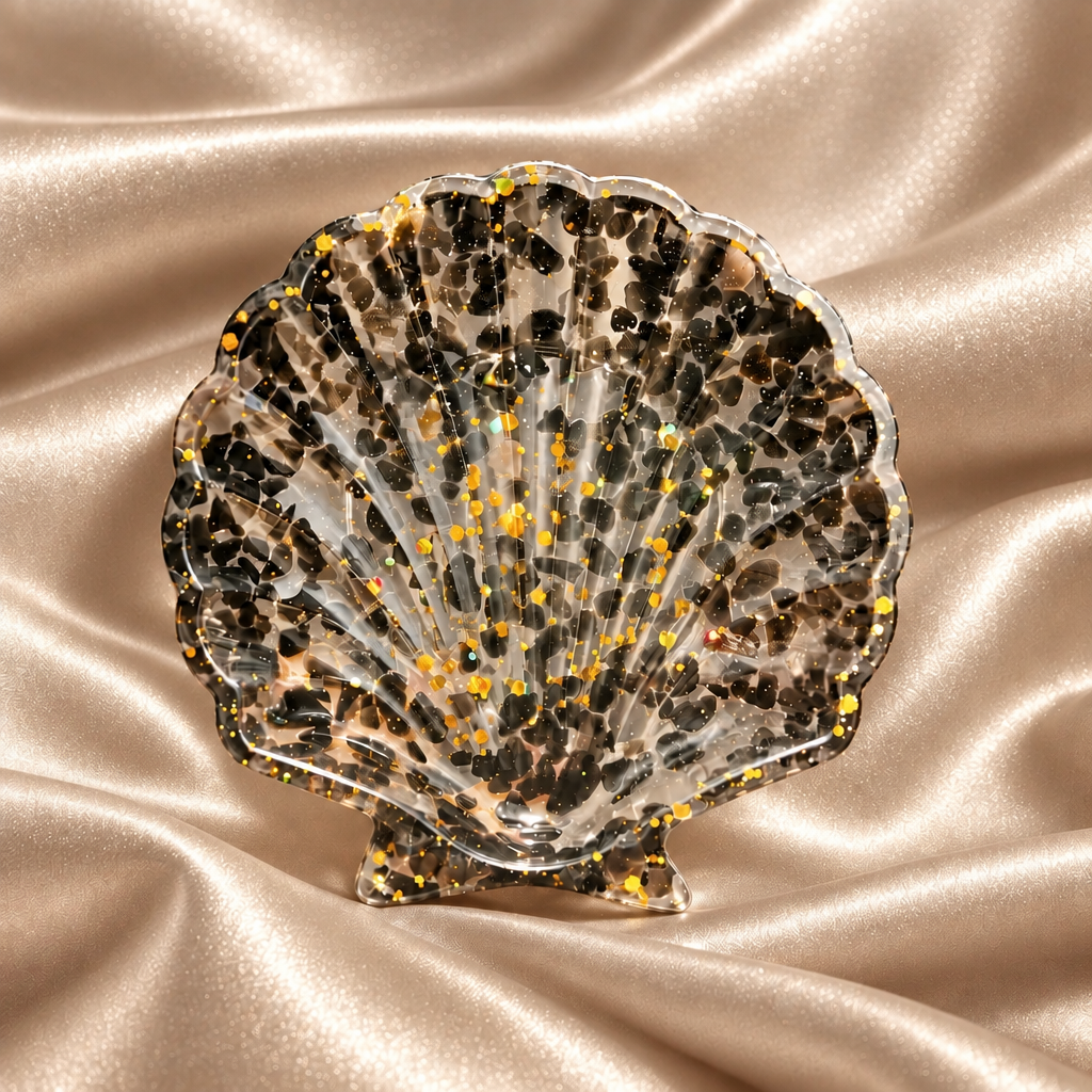 Black Obsidian Seashell Bowl