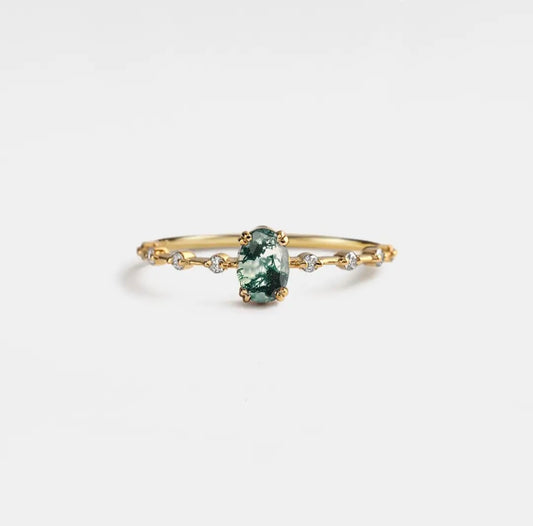 Moss Agate Ring