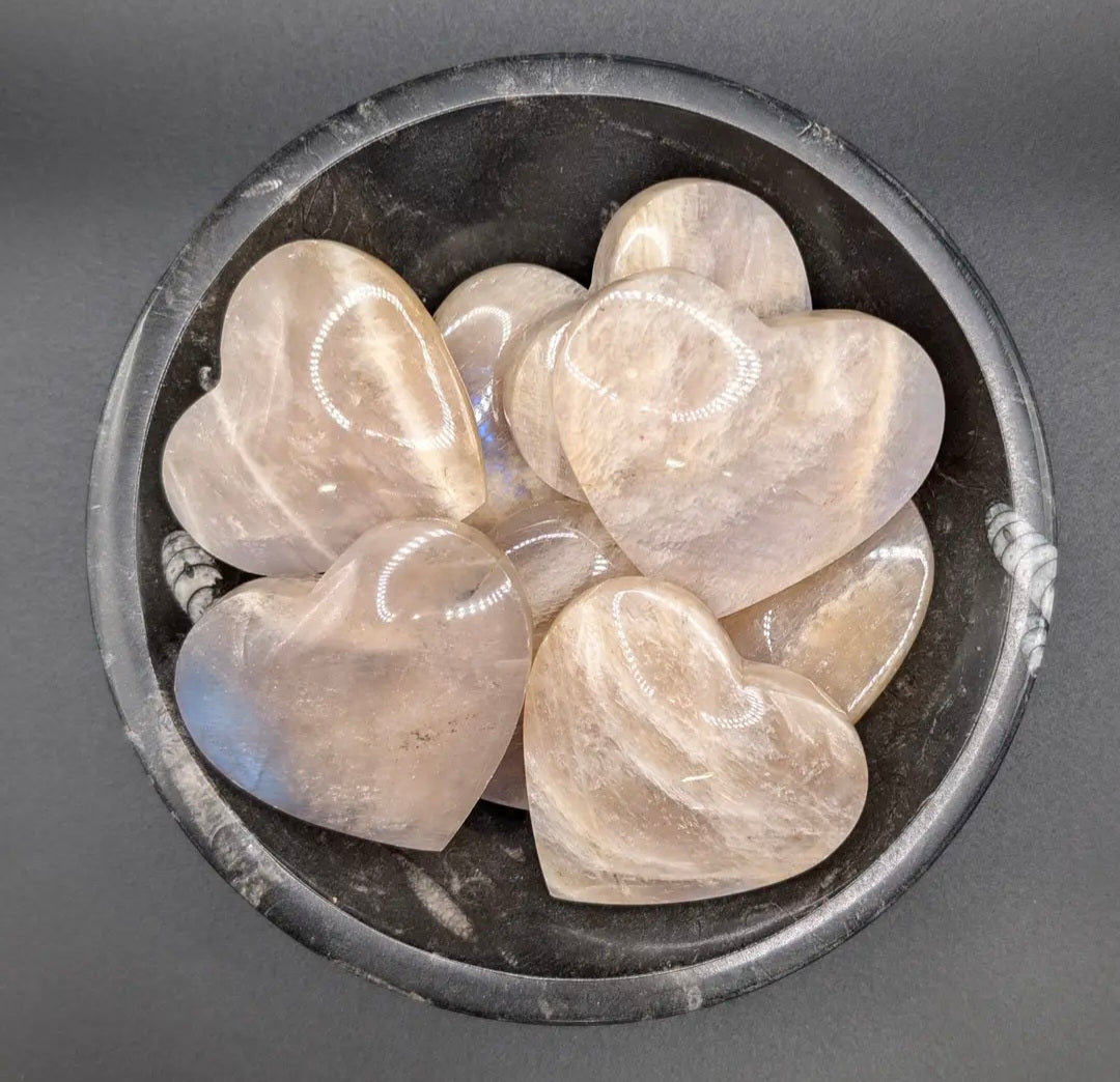 Moonstone Heart Carving