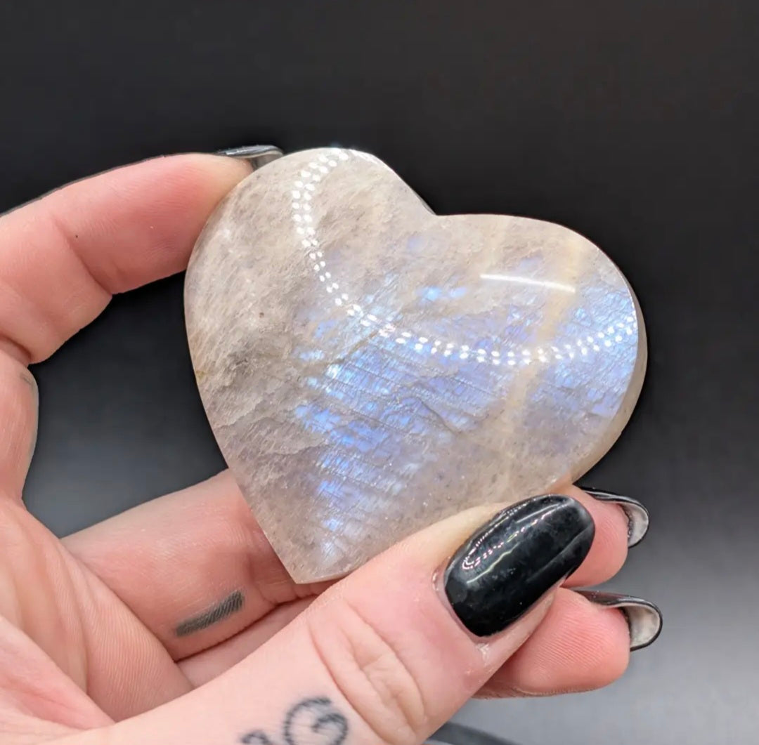 Moonstone Heart Carving