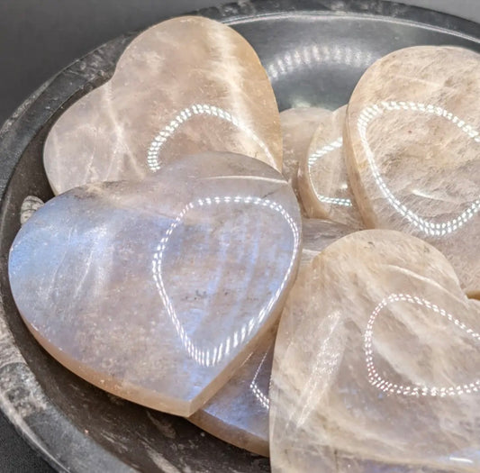 Moonstone Heart Carving