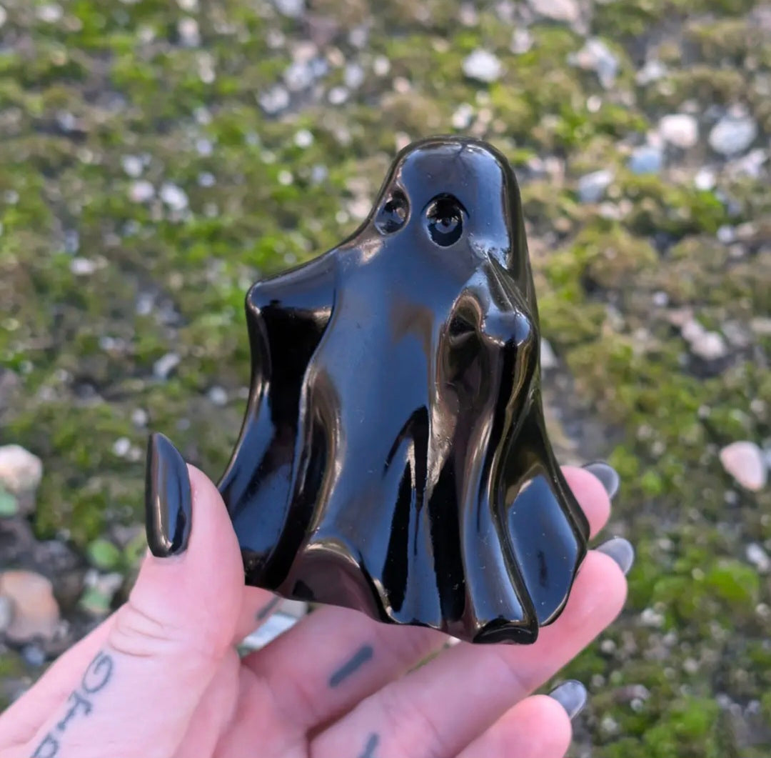 Black Obsidian Ghost Carving