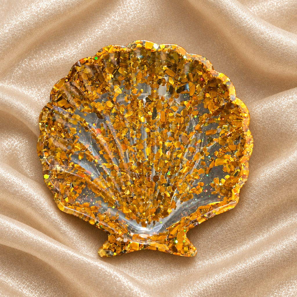 Tigers Eye Seashell Bowl